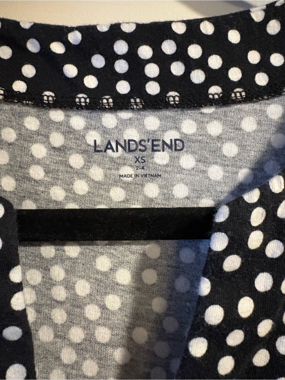 Lands' End Polka Dot Sleeveless Shift Dress with Pockets - Picture 2 of 6